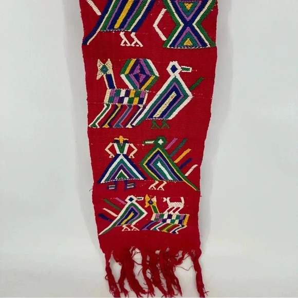 Vintage 70s or 80s handwoven Guatemalan embroidered sash faja huipil from nebaj - Picture 9 of 10